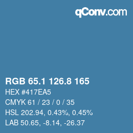 カラーコード: RGB 65.1 126.8 165 | qconv.com