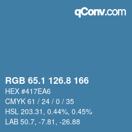 Color code: RGB 65.1 126.8 166 | qconv.com