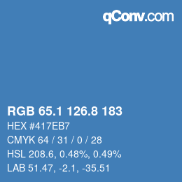 カラーコード: RGB 65.1 126.8 183 | qconv.com