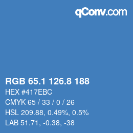 カラーコード: RGB 65.1 126.8 188 | qconv.com