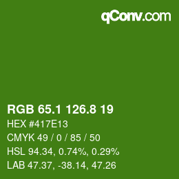 カラーコード: RGB 65.1 126.8 19 | qconv.com