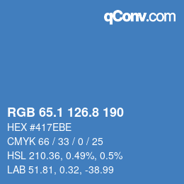 Color code: RGB 65.1 126.8 190 | qconv.com
