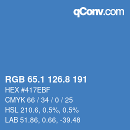 カラーコード: RGB 65.1 126.8 191 | qconv.com