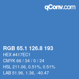 Color code: RGB 65.1 126.8 193 | qconv.com