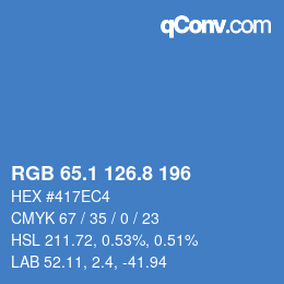 Color code: RGB 65.1 126.8 196 | qconv.com
