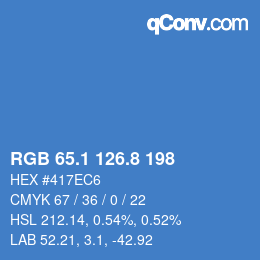 Color code: RGB 65.1 126.8 198 | qconv.com