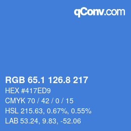 Color code: RGB 65.1 126.8 217 | qconv.com