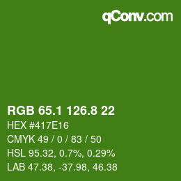 カラーコード: RGB 65.1 126.8 22 | qconv.com