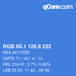 Color code: RGB 65.1 126.8 222 | qconv.com
