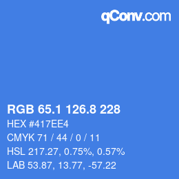 カラーコード: RGB 65.1 126.8 228 | qconv.com