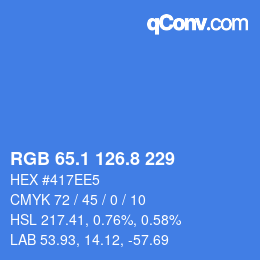 カラーコード: RGB 65.1 126.8 229 | qconv.com