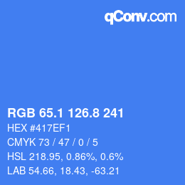 Color code: RGB 65.1 126.8 241 | qconv.com