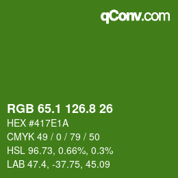 カラーコード: RGB 65.1 126.8 26 | qconv.com