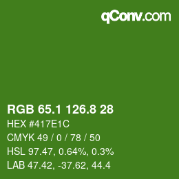 カラーコード: RGB 65.1 126.8 28 | qconv.com