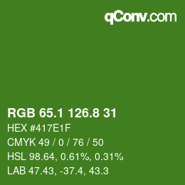 カラーコード: RGB 65.1 126.8 31 | qconv.com