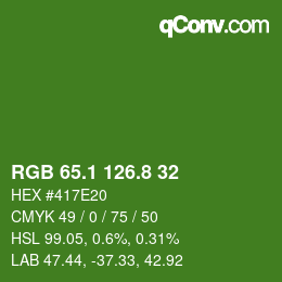 カラーコード: RGB 65.1 126.8 32 | qconv.com
