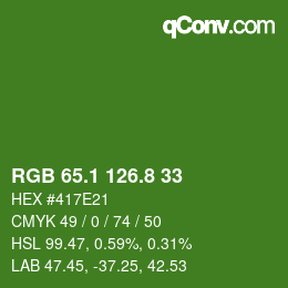 カラーコード: RGB 65.1 126.8 33 | qconv.com