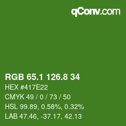 カラーコード: RGB 65.1 126.8 34 | qconv.com