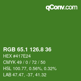 カラーコード: RGB 65.1 126.8 36 | qconv.com