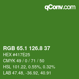 カラーコード: RGB 65.1 126.8 37 | qconv.com