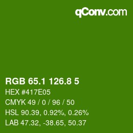 カラーコード: RGB 65.1 126.8 5 | qconv.com