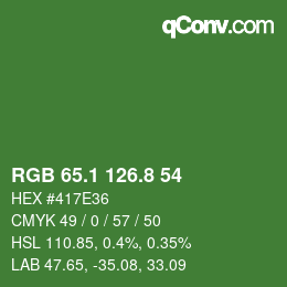 カラーコード: RGB 65.1 126.8 54 | qconv.com