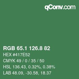 Color code: RGB 65.1 126.8 82 | qconv.com