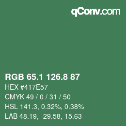 Color code: RGB 65.1 126.8 87 | qconv.com