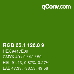 カラーコード: RGB 65.1 126.8 9 | qconv.com