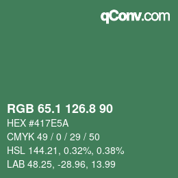 カラーコード: RGB 65.1 126.8 90 | qconv.com