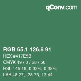 Color code: RGB 65.1 126.8 91 | qconv.com