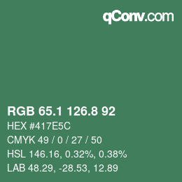 Color code: RGB 65.1 126.8 92 | qconv.com