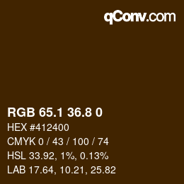 Code couleur: RGB 65.1 36.8 0 | qconv.com