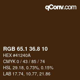 Color code: RGB 65.1 36.8 10 | qconv.com