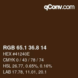 Color code: RGB 65.1 36.8 14 | qconv.com