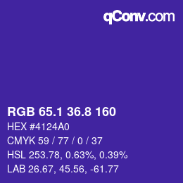 カラーコード: RGB 65.1 36.8 160 | qconv.com