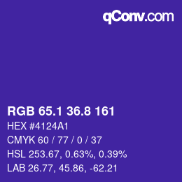 カラーコード: RGB 65.1 36.8 161 | qconv.com