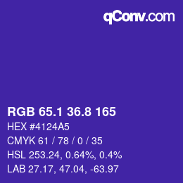 カラーコード: RGB 65.1 36.8 165 | qconv.com