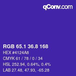 カラーコード: RGB 65.1 36.8 168 | qconv.com