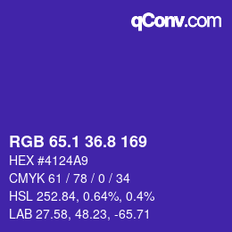 カラーコード: RGB 65.1 36.8 169 | qconv.com