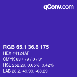 カラーコード: RGB 65.1 36.8 175 | qconv.com