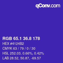 カラーコード: RGB 65.1 36.8 178 | qconv.com