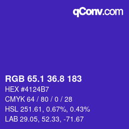 カラーコード: RGB 65.1 36.8 183 | qconv.com