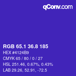 カラーコード: RGB 65.1 36.8 185 | qconv.com