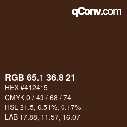 Code couleur: RGB 65.1 36.8 21 | qconv.com