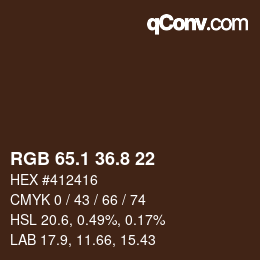 Color code: RGB 65.1 36.8 22 | qconv.com