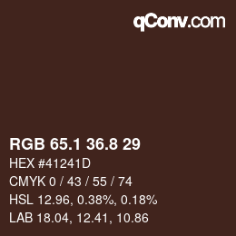 Color code: RGB 65.1 36.8 29 | qconv.com