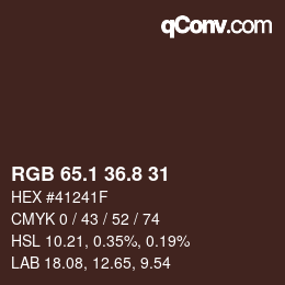 Color code: RGB 65.1 36.8 31 | qconv.com