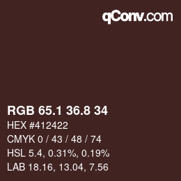 カラーコード: RGB 65.1 36.8 34 | qconv.com