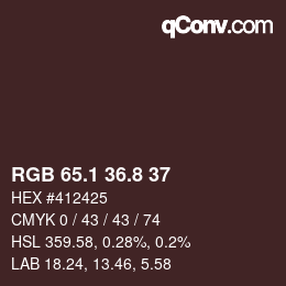 カラーコード: RGB 65.1 36.8 37 | qconv.com